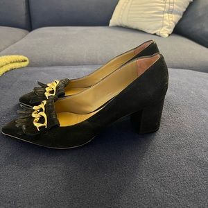 Black suede CC Skor heels barely worn